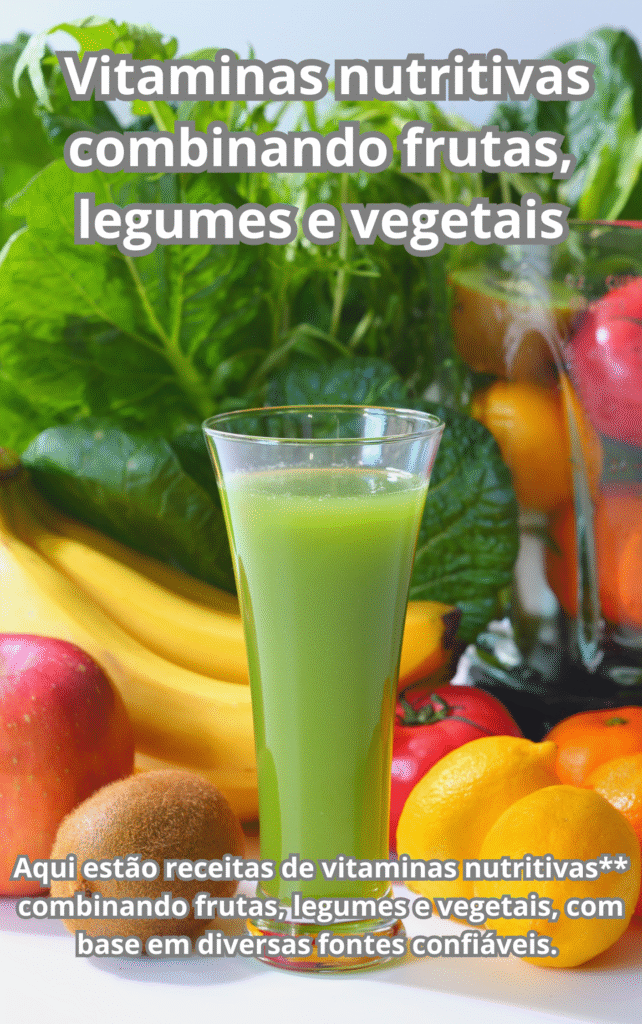 Vitaminas nutritivas combinando frutas legumes e vegetais